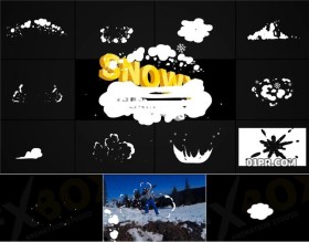 Pr图形模板 10组卡通动画手绘雪花爆炸冲击波元素 Pr素材